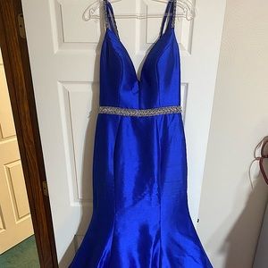 Royal blue, mermaid style, size 12, Ellie Wilde gown.